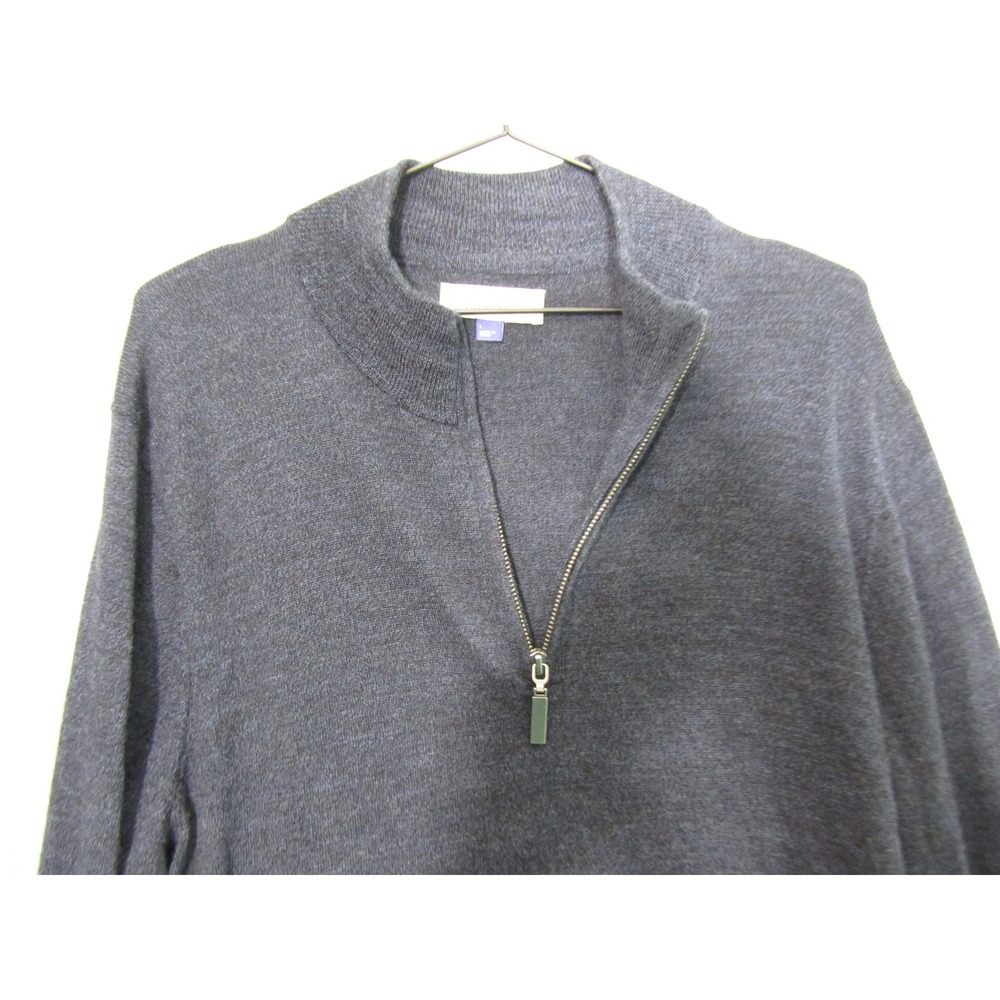 Artefact Quarter Zip Sweater Mens Large Navy Blue Excellent Merino Wool - Picture 3 of 9
